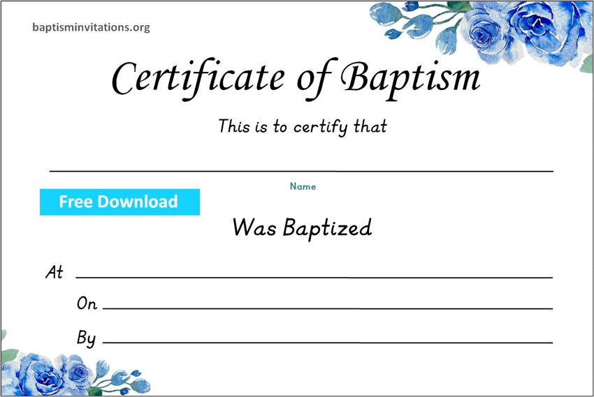 christian baptism certificate