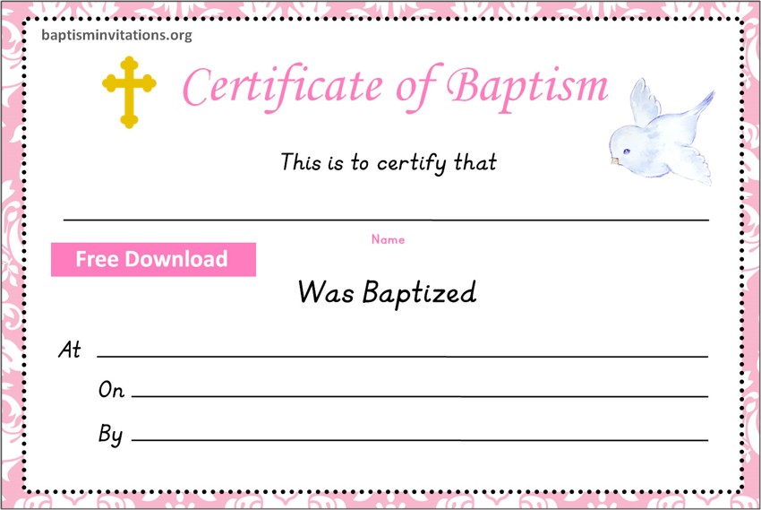 modern baptism certificate template