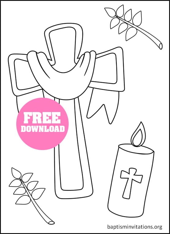 printable baptism drawings