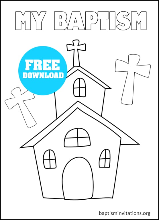 baptism coloring page for church