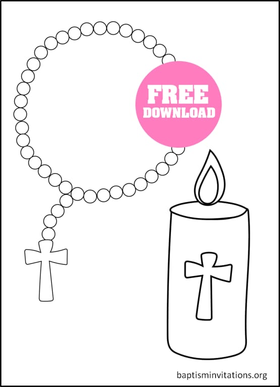 baptism coloring art for kids