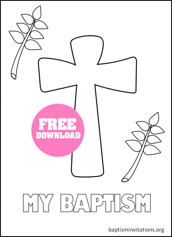 baptism cross coloring page