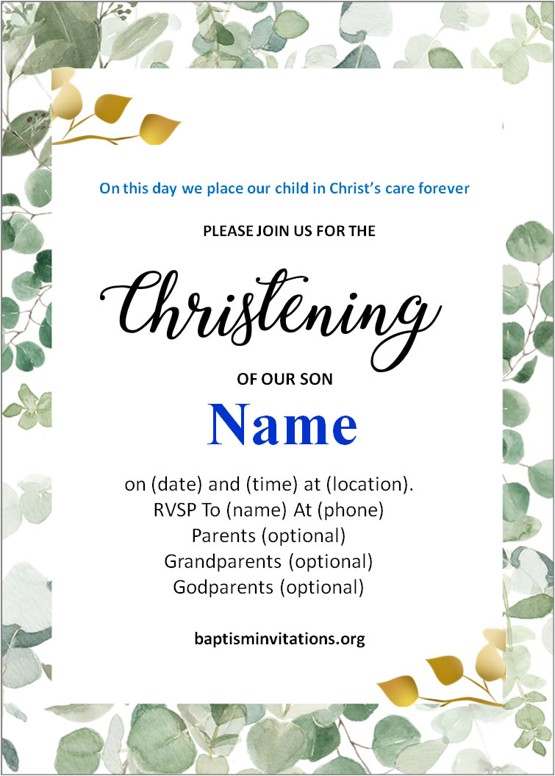 baptism announcement wording