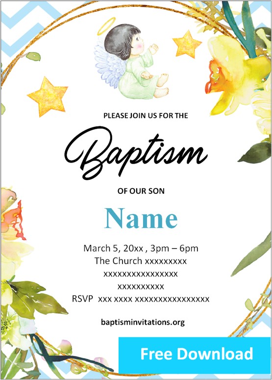baptism invitation editable design
