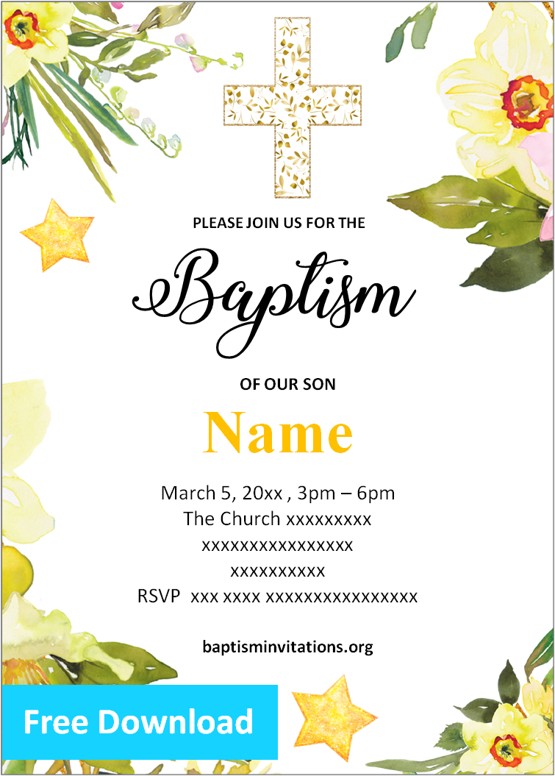 printable baptism invitation template free printable