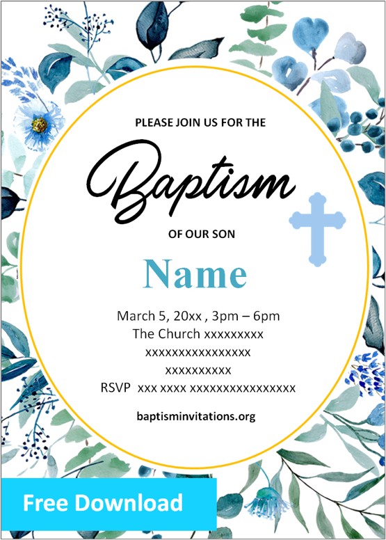 printable baptism invitation template