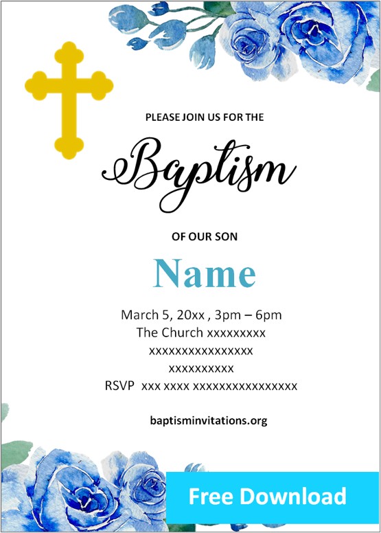 modern LDS baptism invitation