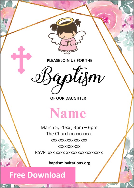 free baptism invitations for girls