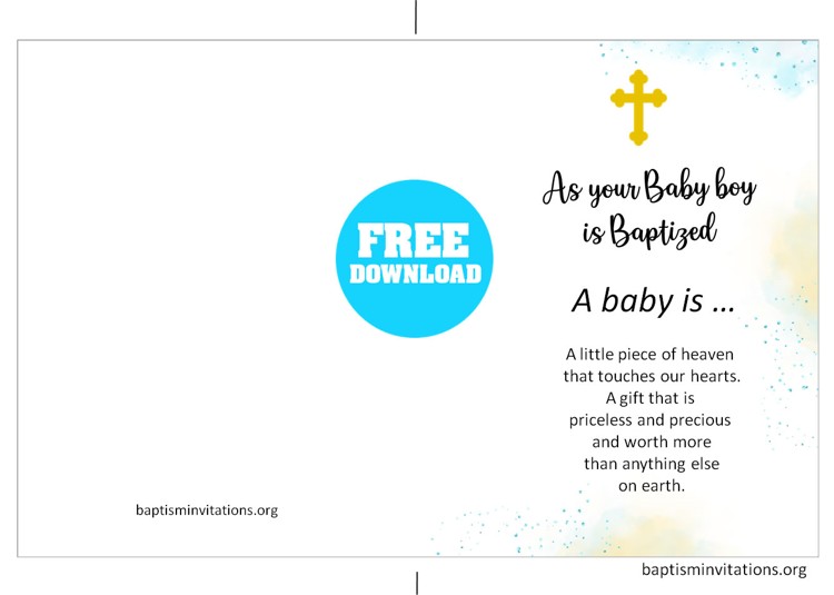 baby boy baptism card design