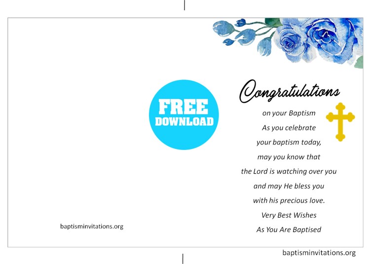 blue baptism greeting card