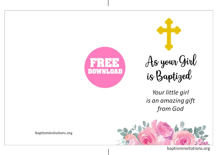 baby girl baptism card design