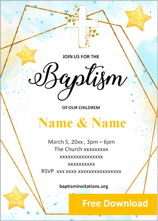 free twin baptism invitations