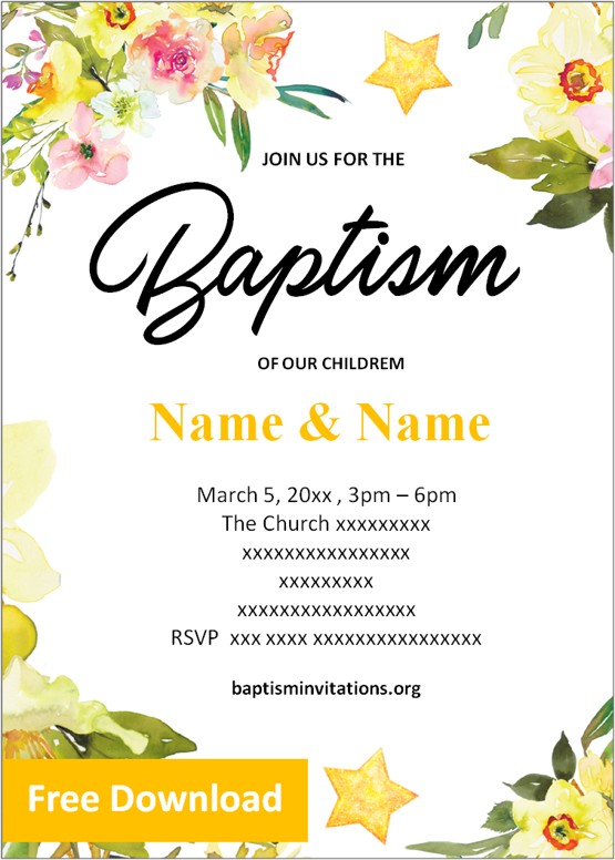 free printable twin baptism card