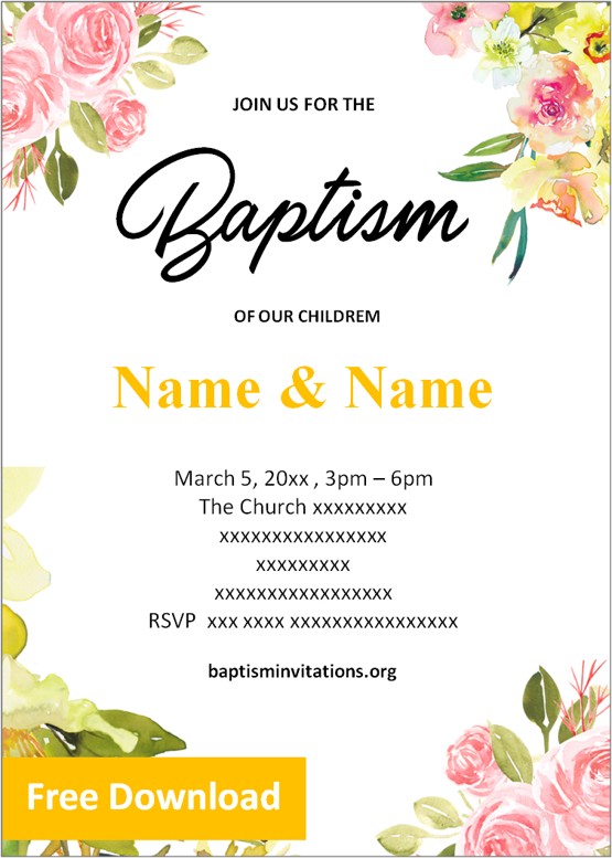 twin baptism invitation PDF free