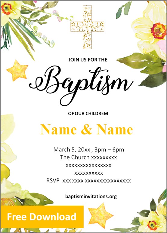 personalized twin baptism invitation